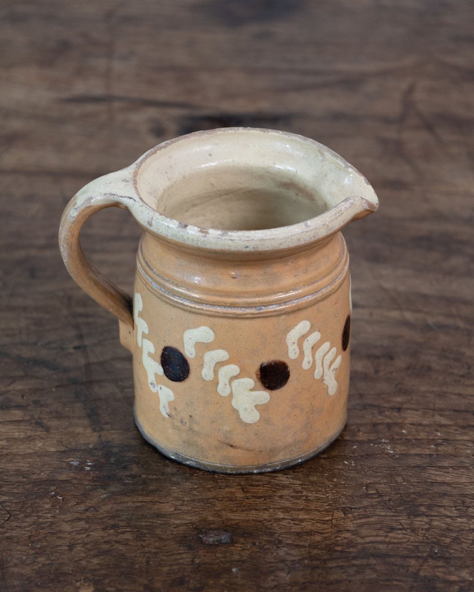French 19th Century Terracotta Pottery Pitchers with Floral Décor - JAA