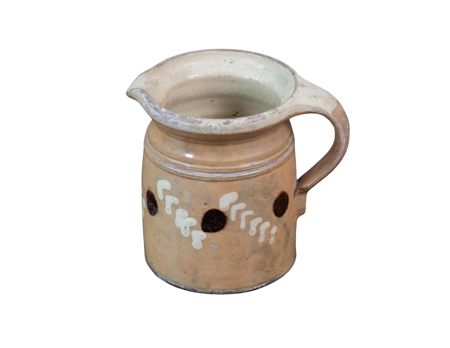 French 19th Century Terracotta Pottery Pitchers with Floral Décor