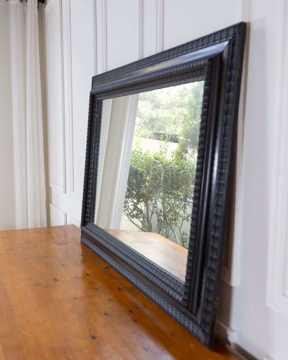 Large 19th Century Italian Ebonized Wall Mirror - JAA