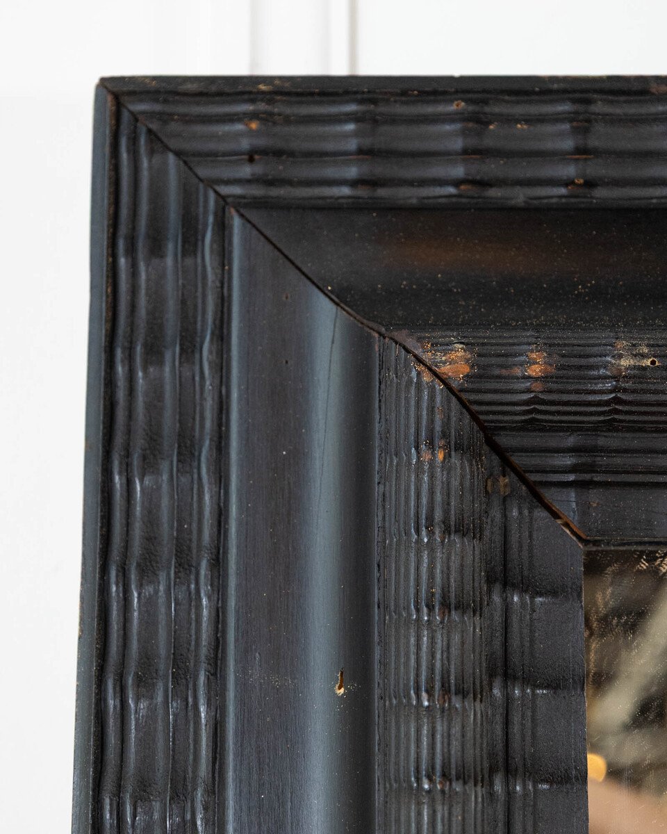 Large 19th Century Italian Ebonized Wall Mirror - JAA