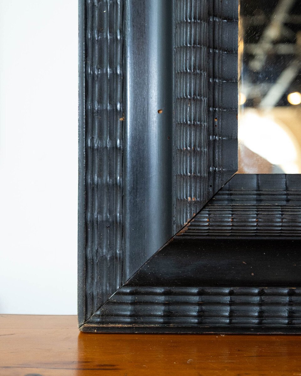 Large 19th Century Italian Ebonized Wall Mirror - JAA
