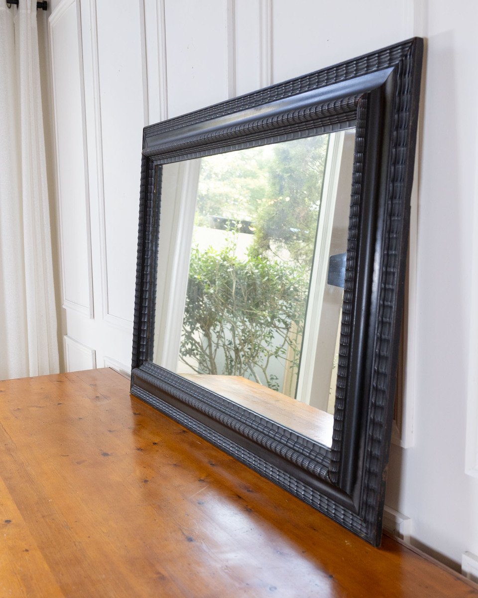 Large 19th Century Italian Ebonized Wall Mirror - JAA