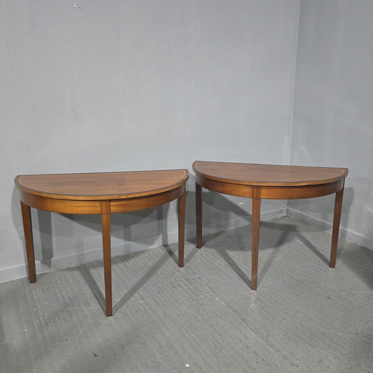 Fine Pair Regency Mahogany Console Tables - JAA