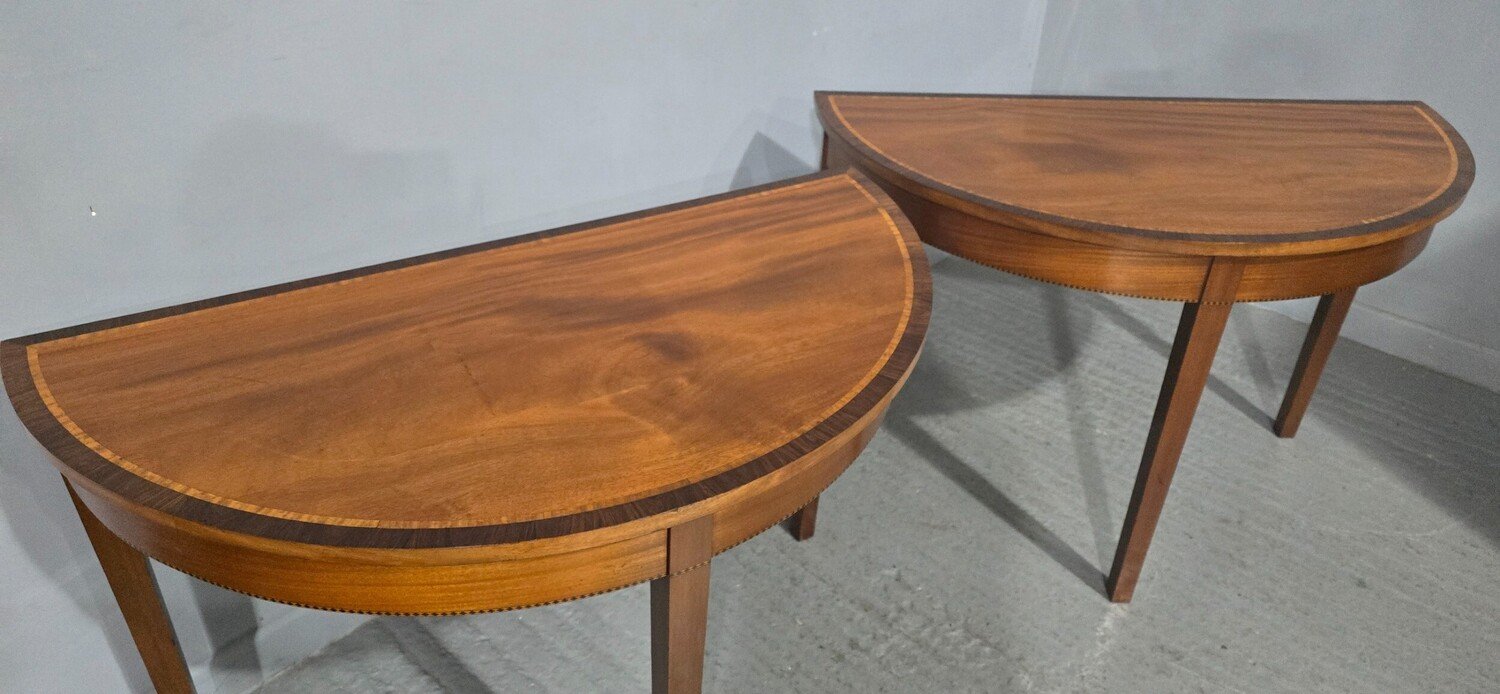 Fine Pair Regency Mahogany Console Tables - JAA