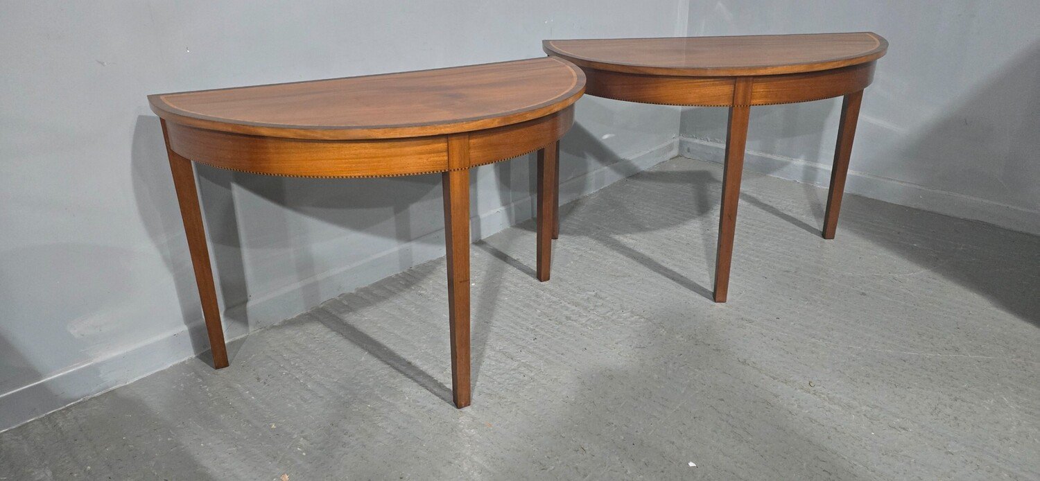 Fine Pair Regency Mahogany Console Tables - JAA