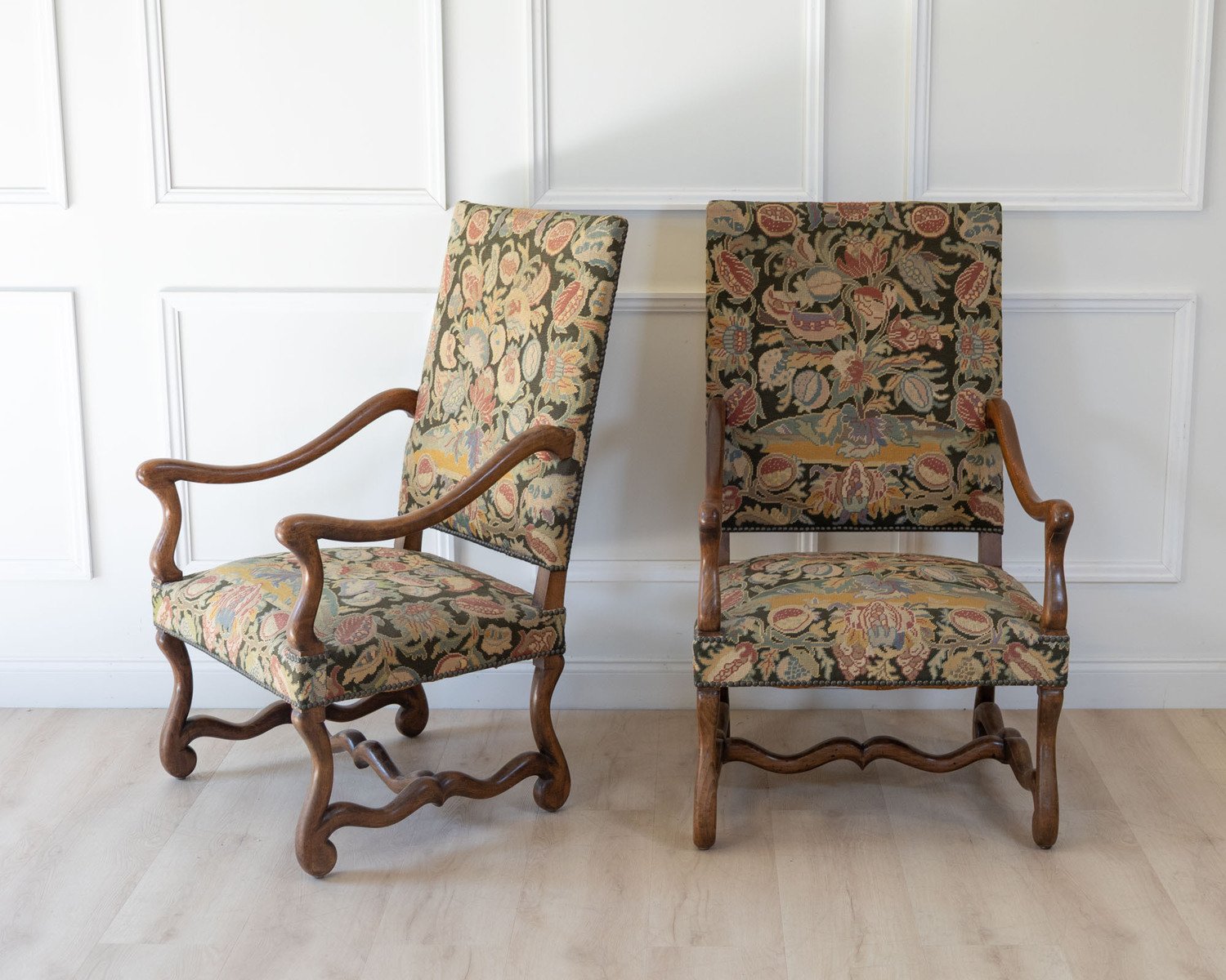 Pair of French Beech Os de Mouton Armchairs, circa 1900 - JAA