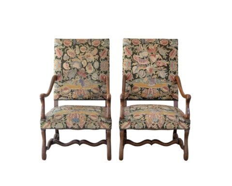 Pair of French Beech Os de Mouton Armchairs, circa 1900