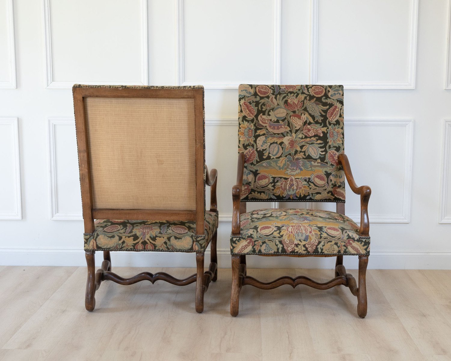 Pair of French Beech Os de Mouton Armchairs, circa 1900 - JAA
