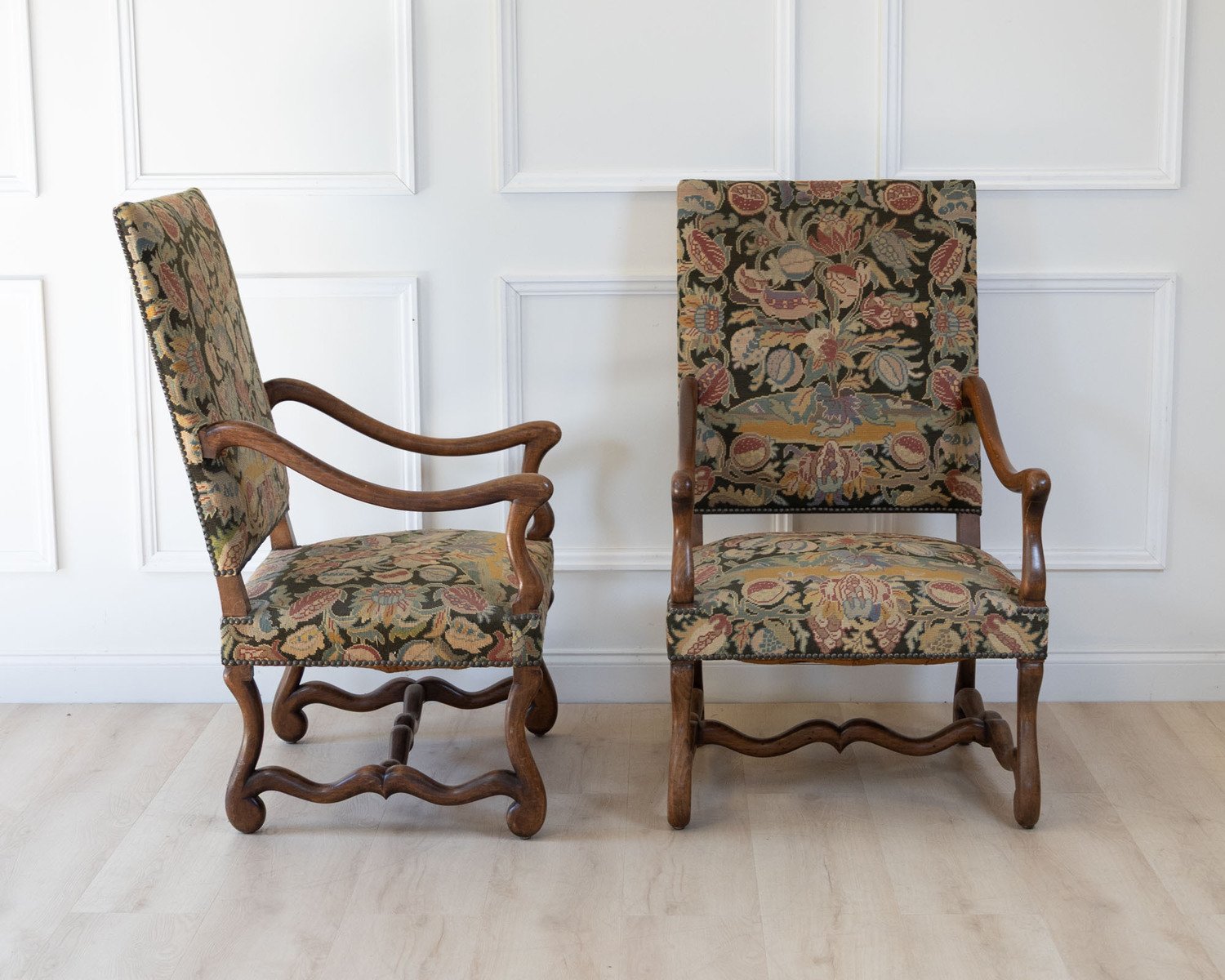 Pair of French Beech Os de Mouton Armchairs, circa 1900 - JAA