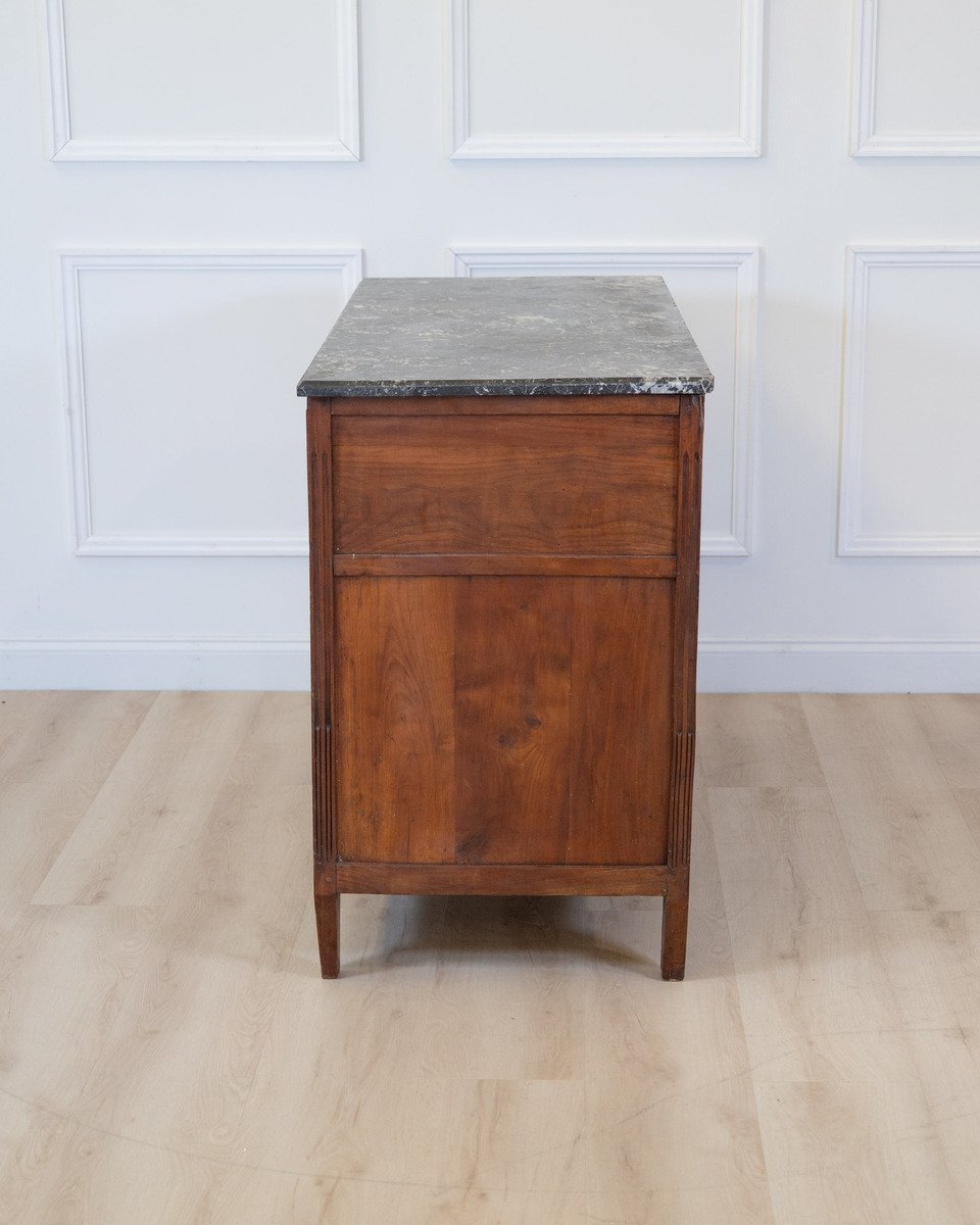 19th Century Louis XVI Style Chest of Drawers with Marble Top - JAA