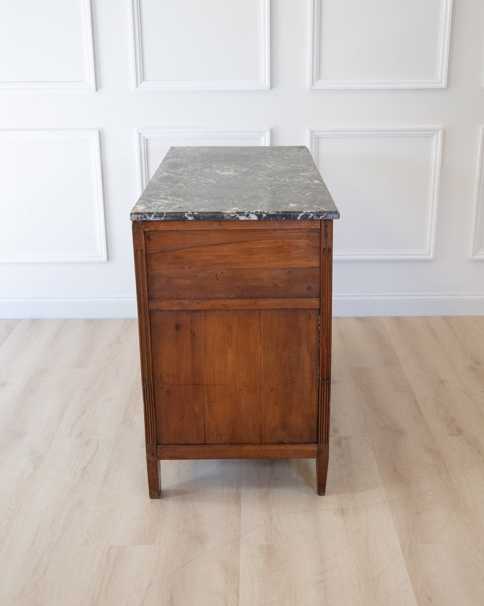 19th Century Louis XVI Style Chest of Drawers with Marble Top - JAA