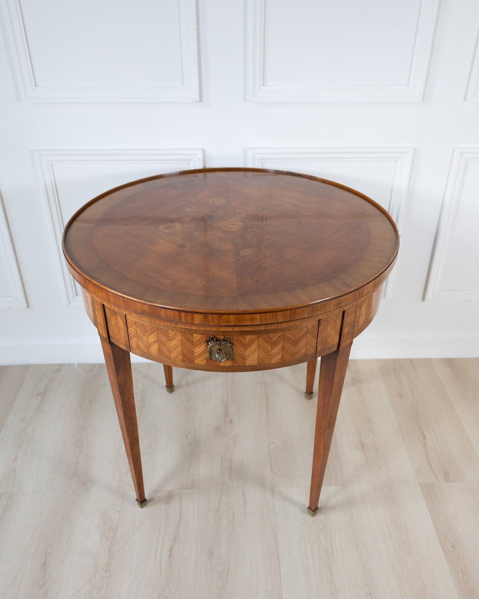 French Marquetry Gueridon Games Table with Reversible Chessboard Top - JAA