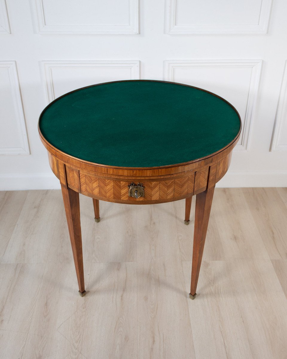 French Marquetry Gueridon Games Table with Reversible Chessboard Top - JAA