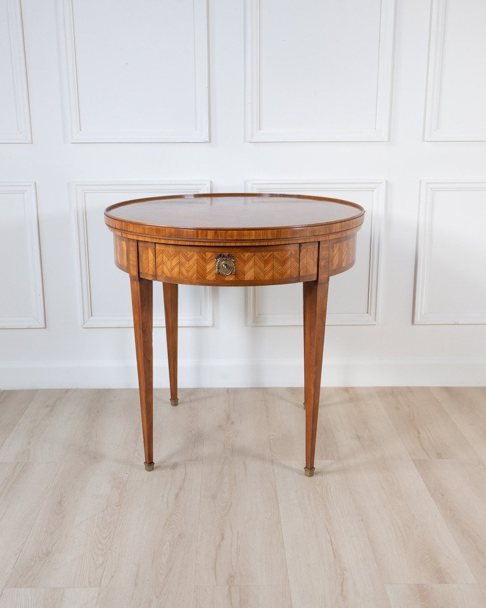French Marquetry Gueridon Games Table with Reversible Chessboard Top - JAA