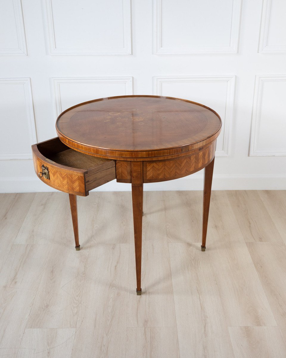 French Marquetry Gueridon Games Table with Reversible Chessboard Top - JAA