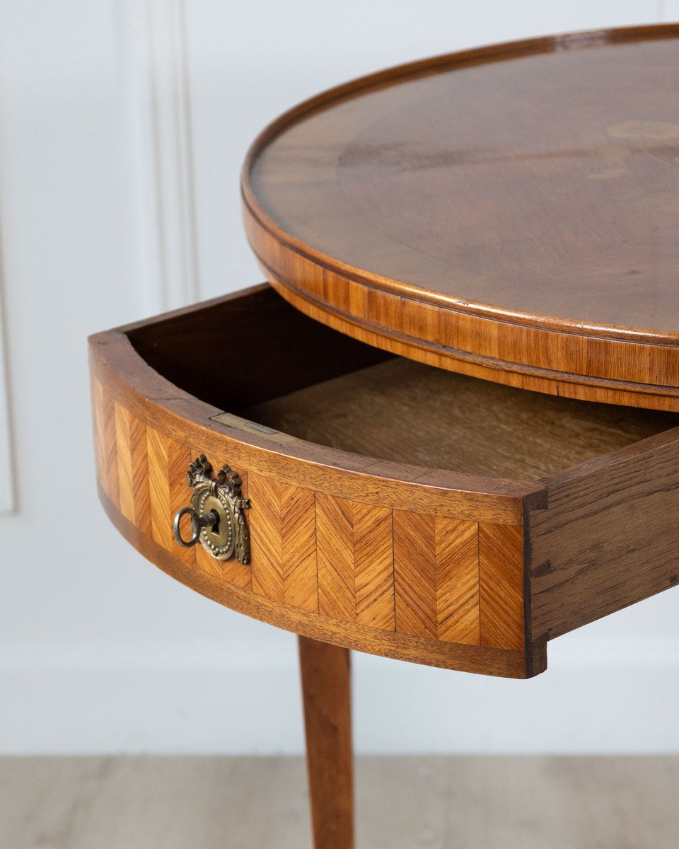 French Marquetry Gueridon Games Table with Reversible Chessboard Top - JAA