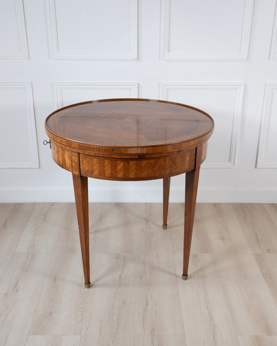 French Marquetry Gueridon Games Table with Reversible Chessboard Top - JAA