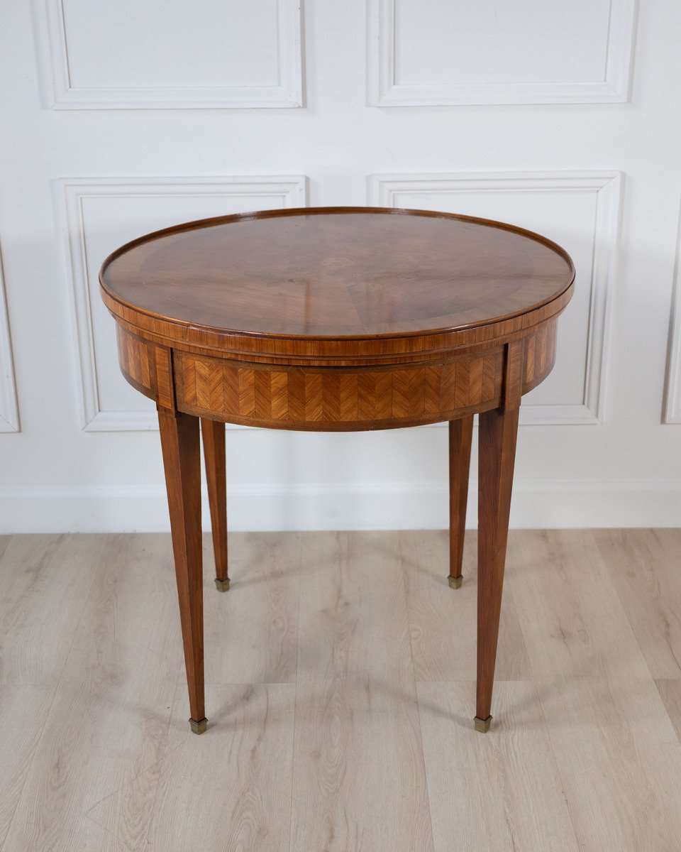 French Marquetry Gueridon Games Table with Reversible Chessboard Top - JAA