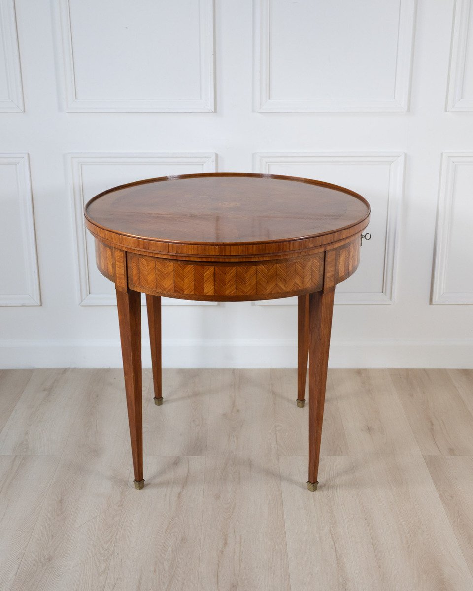 French Marquetry Gueridon Games Table with Reversible Chessboard Top - JAA