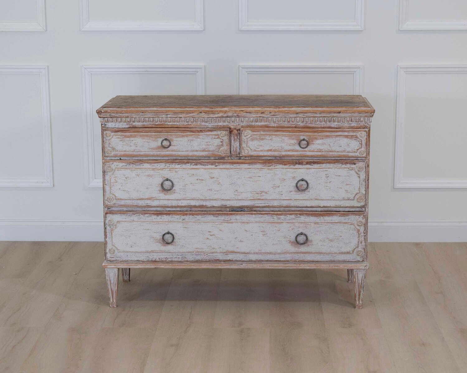 On Hold - Period Gustavian Commode with Original Painted Top, circa 1800 - JAA