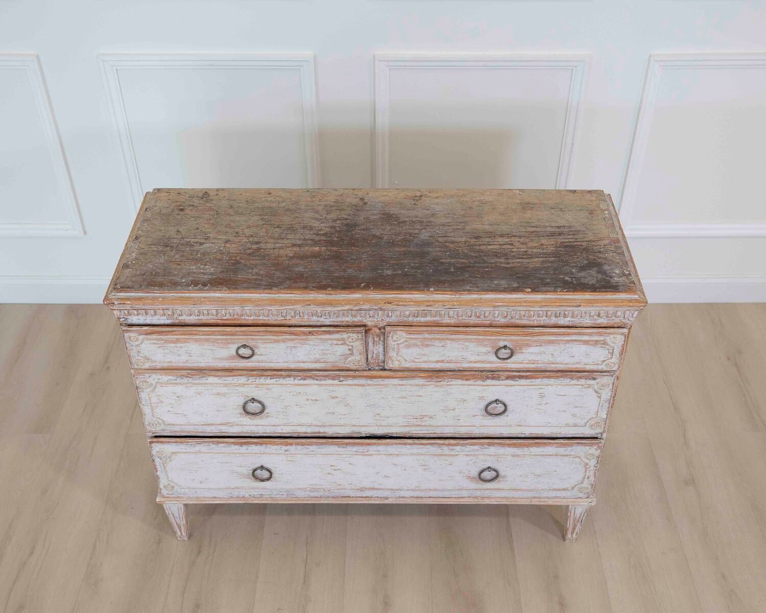 On Hold - Period Gustavian Commode with Original Painted Top, circa 1800 - JAA