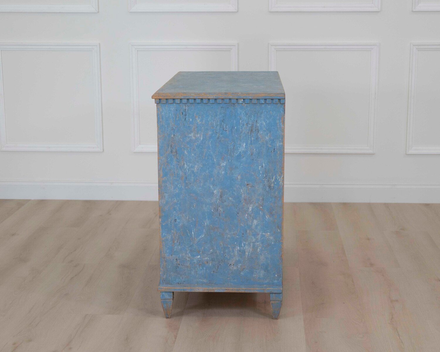 19th Century Swedish Blue Painted Chest of Drawers - JAA