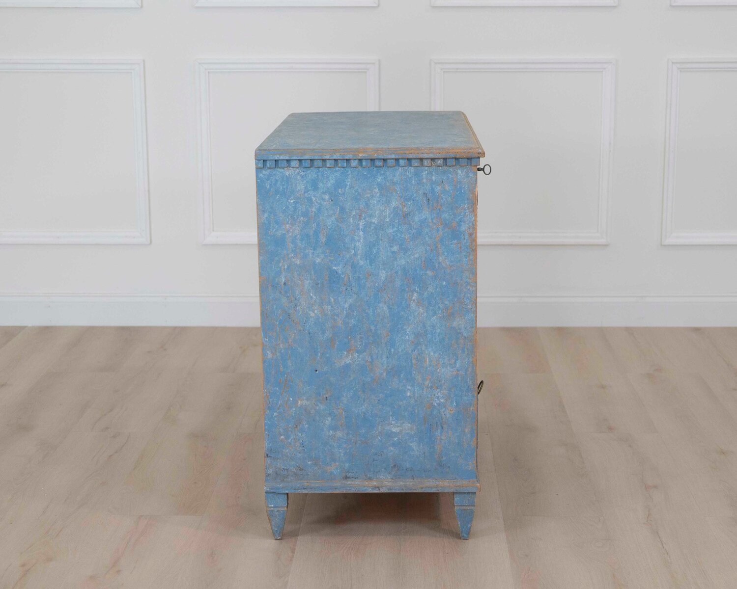 19th Century Swedish Blue Painted Chest of Drawers - JAA