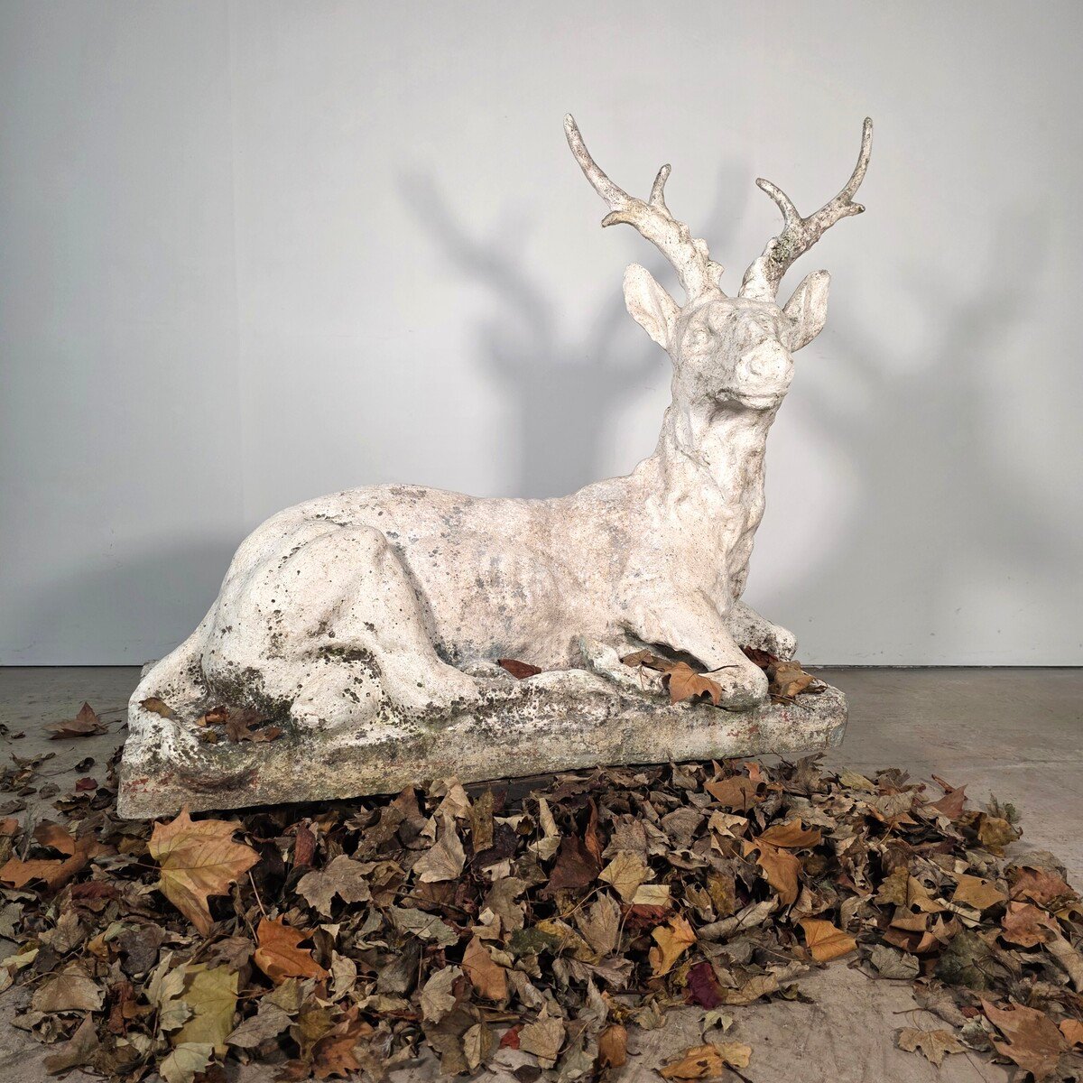 Large French Cast Stone Deer, circa 1950 - JAA