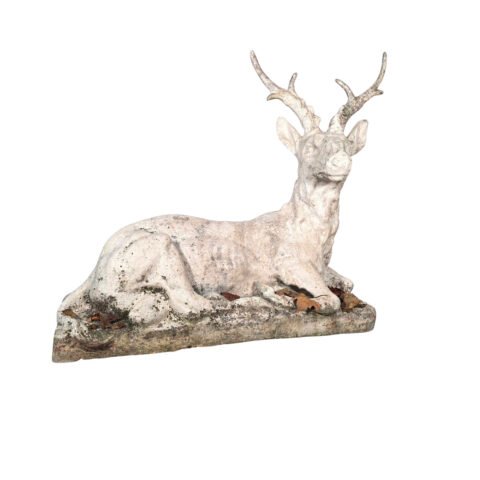 Large French Cast Stone Deer, circa 1950