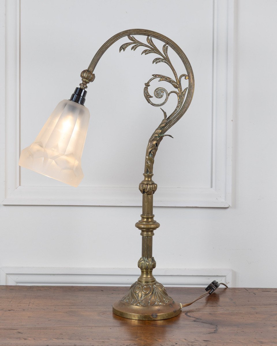 French 19th Century Gilt Bronze Desk Lamp - JAA