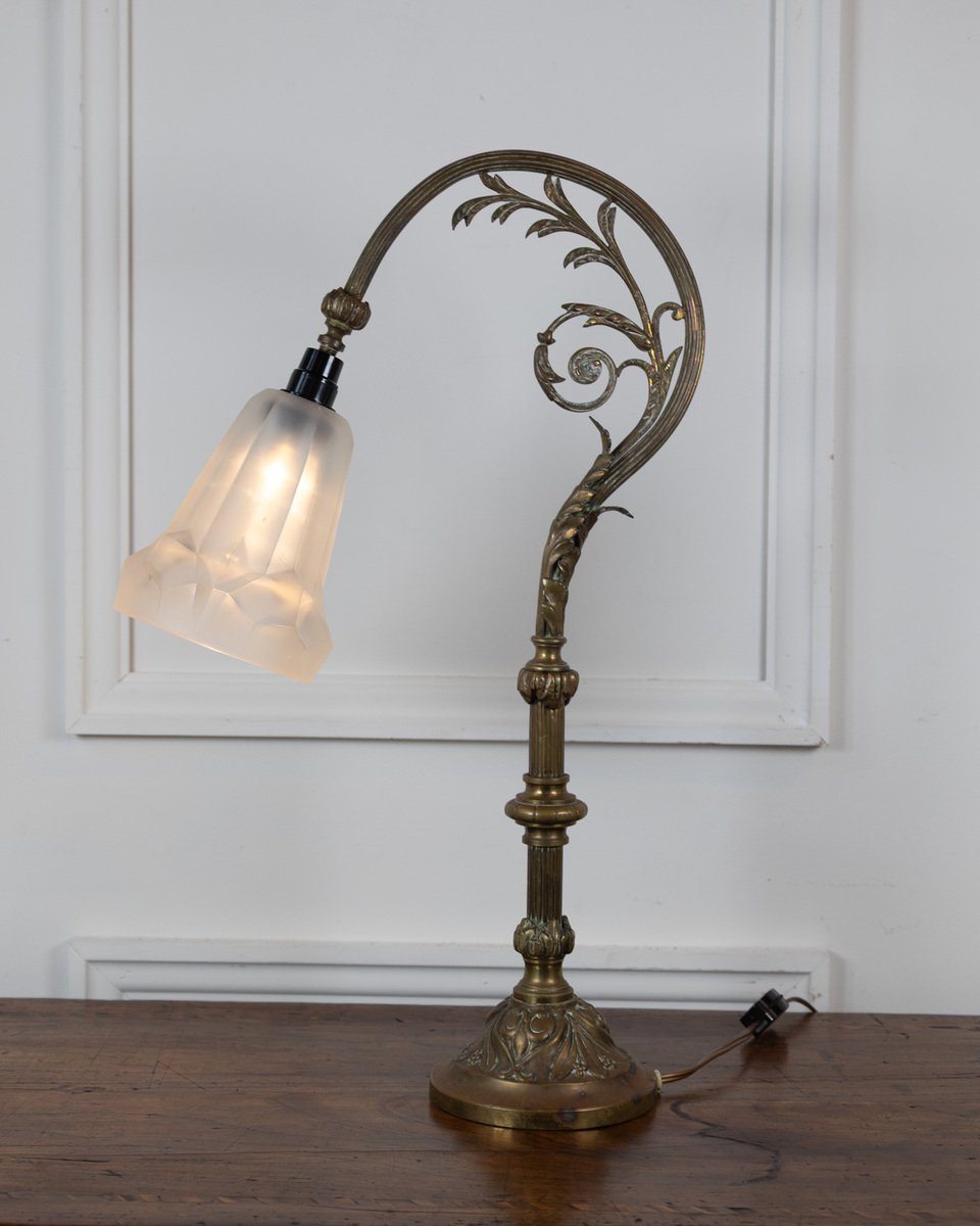 French 19th Century Gilt Bronze Desk Lamp - JAA
