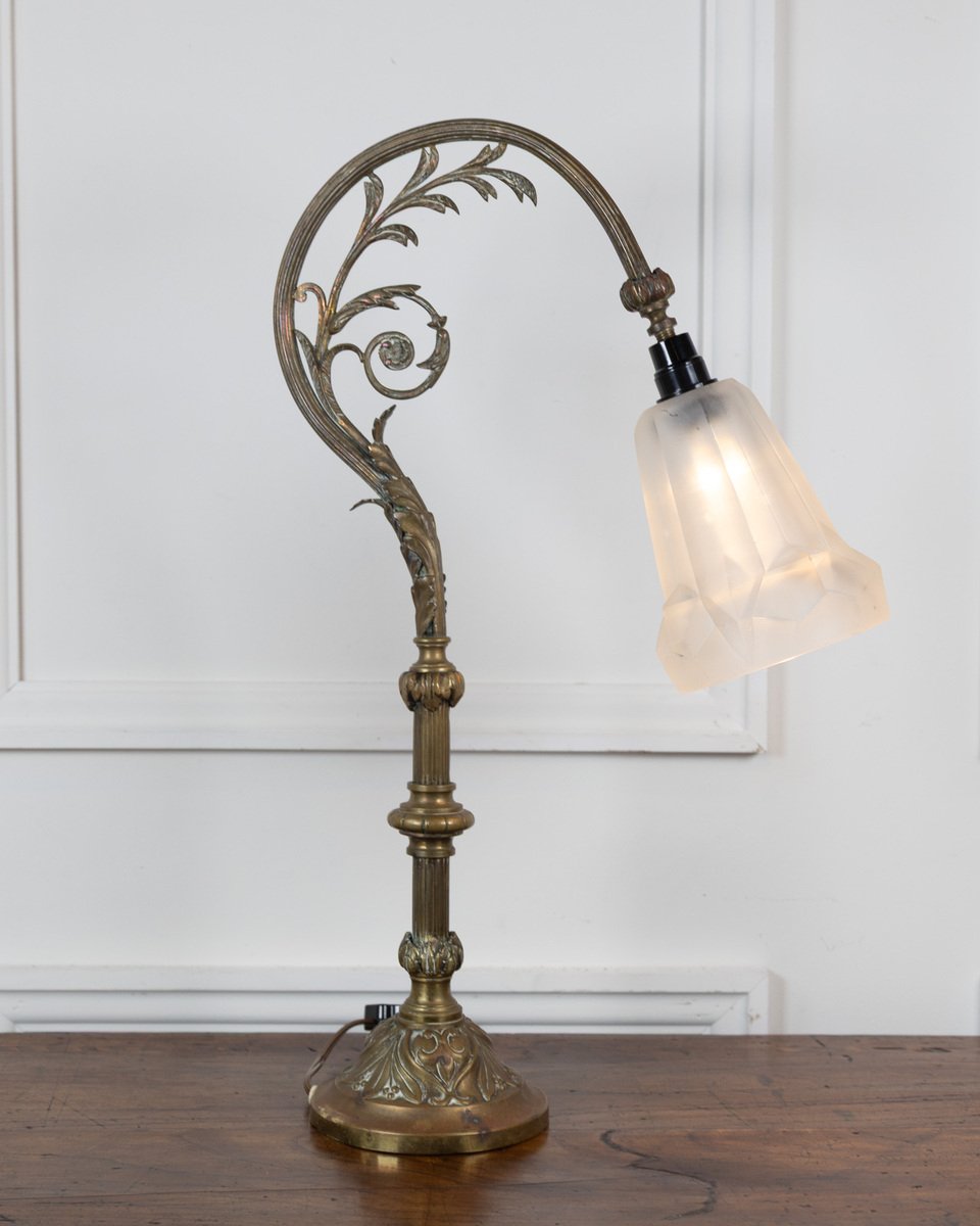 French 19th Century Gilt Bronze Desk Lamp - JAA