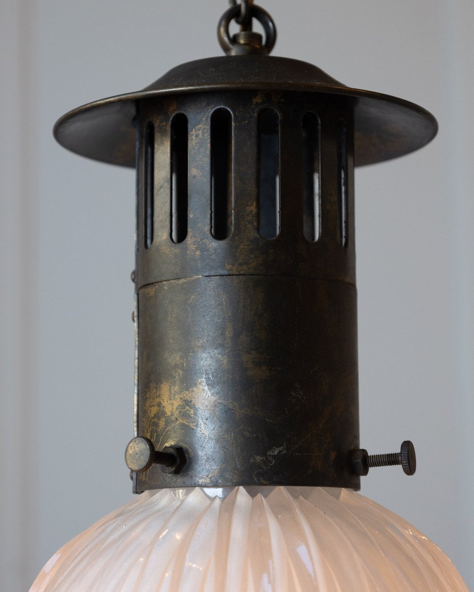 Pair of 20th Century Holophane Pendant Lights - JAA