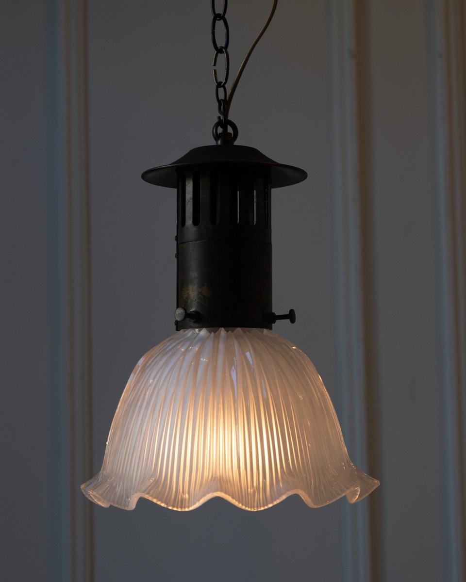 Pair of 20th Century Holophane Pendant Lights - JAA