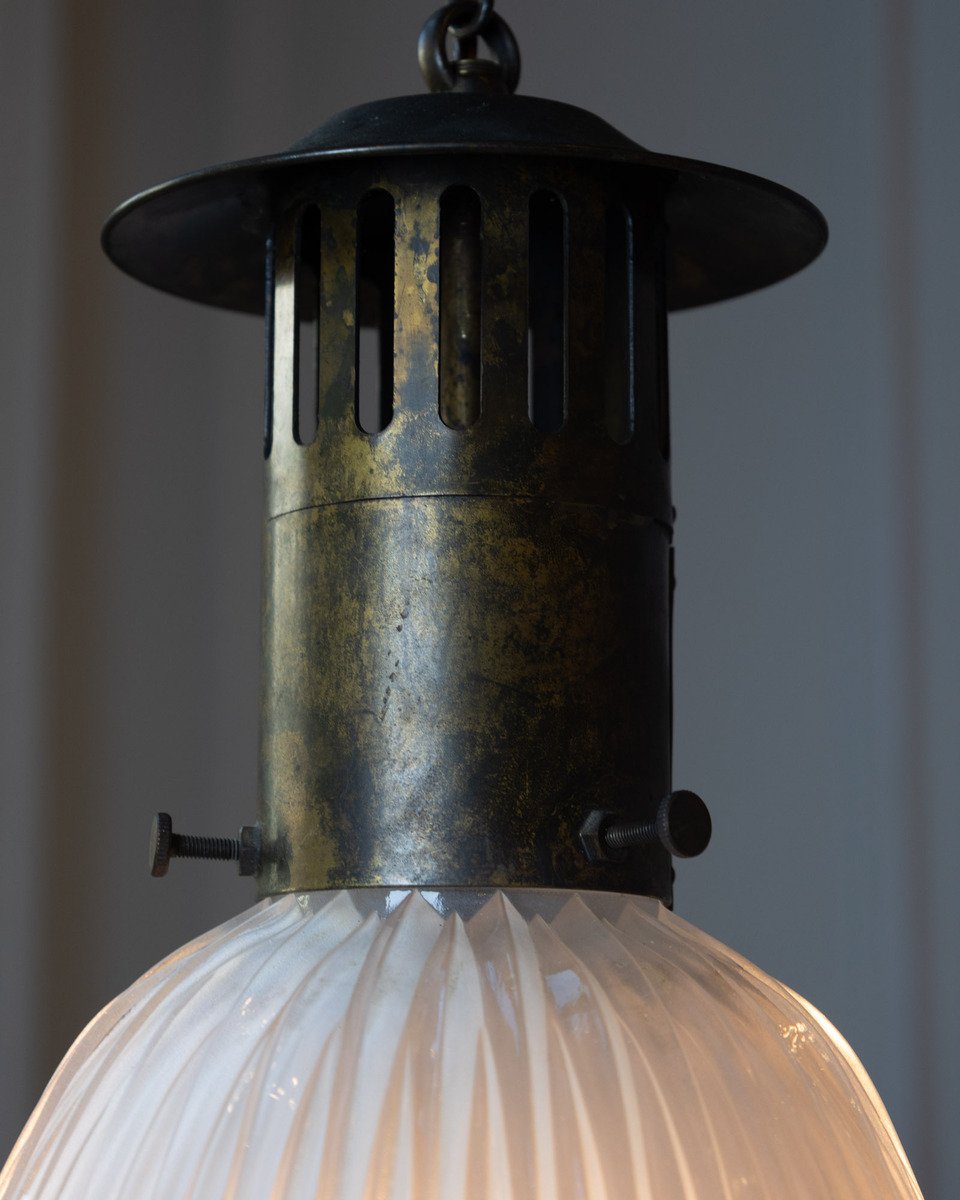 Pair of 20th Century Holophane Pendant Lights - JAA