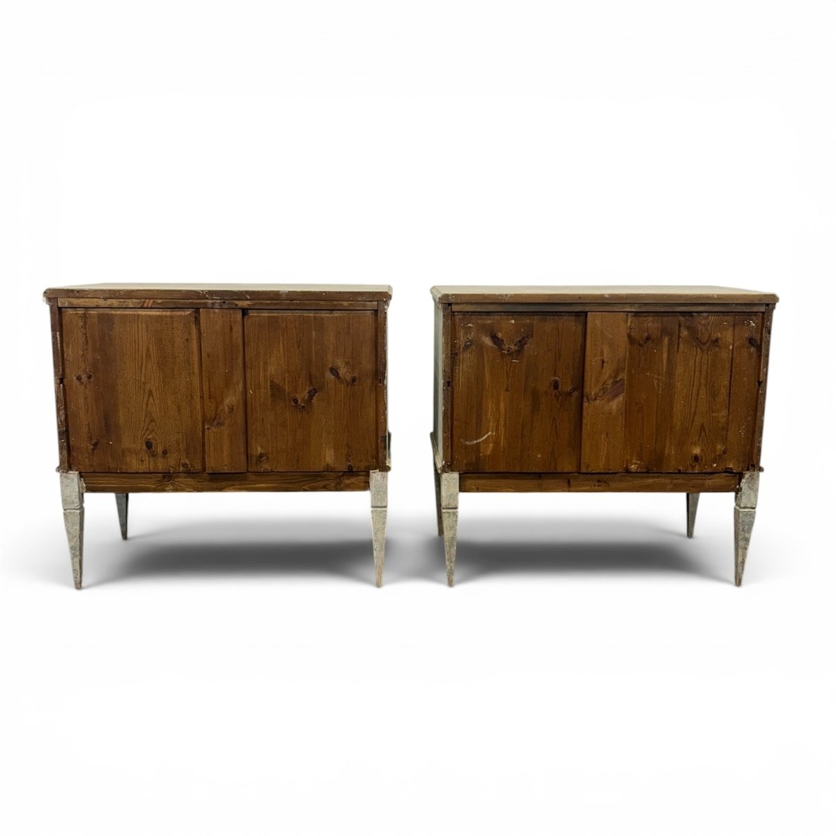 A classic pair of Gustavian-style chests of drawers in light blue - JAA