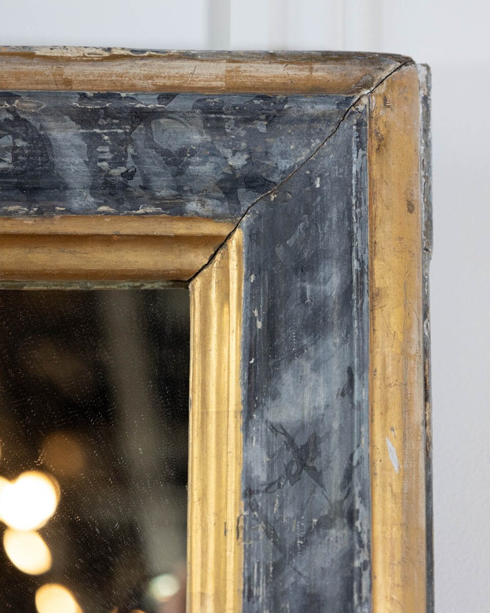 Large 19th Century Italian Faux Marble Painted Mirror - JAA