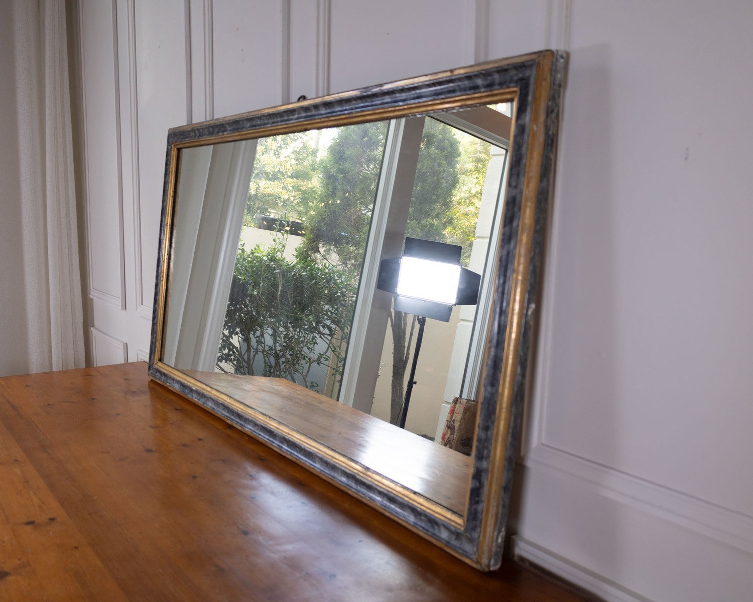 Large 19th Century Italian Faux Marble Painted Mirror - JAA