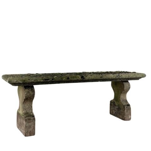 Early 20th Century French Reconstituted Stone Garden Bench
