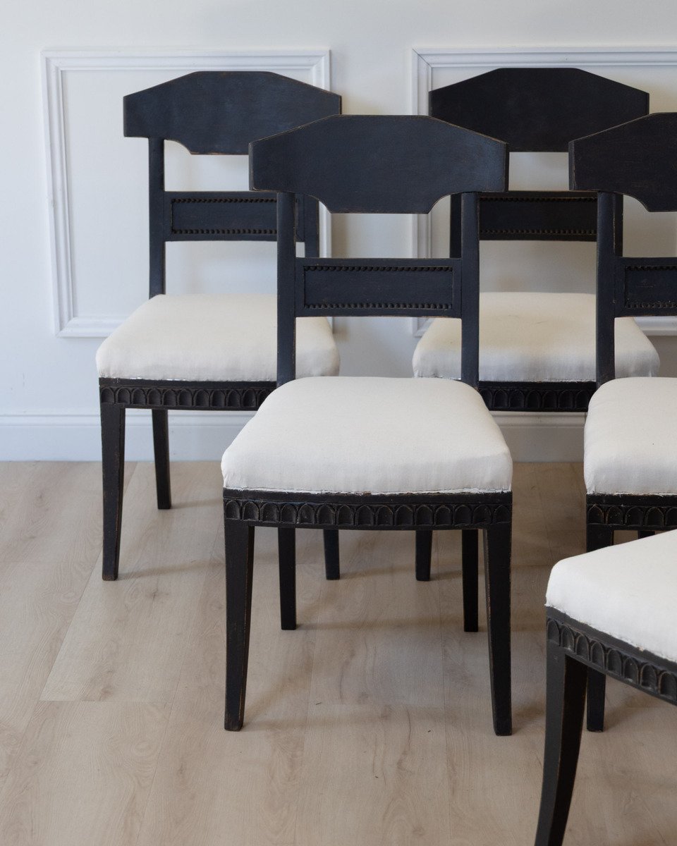 Set of Eight Swedish Chairs, circa 1840 - JAA