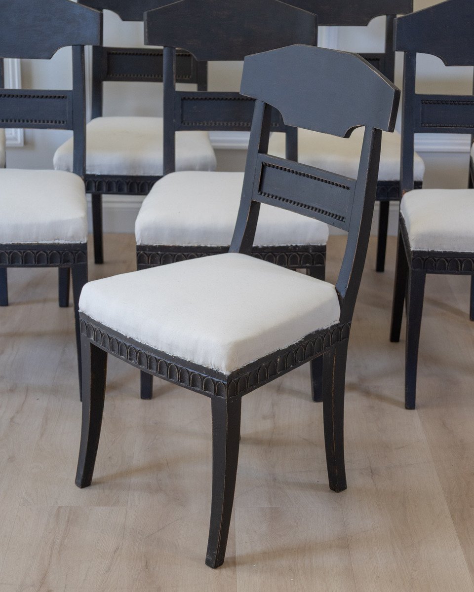 Set of Eight Swedish Chairs, circa 1840 - JAA