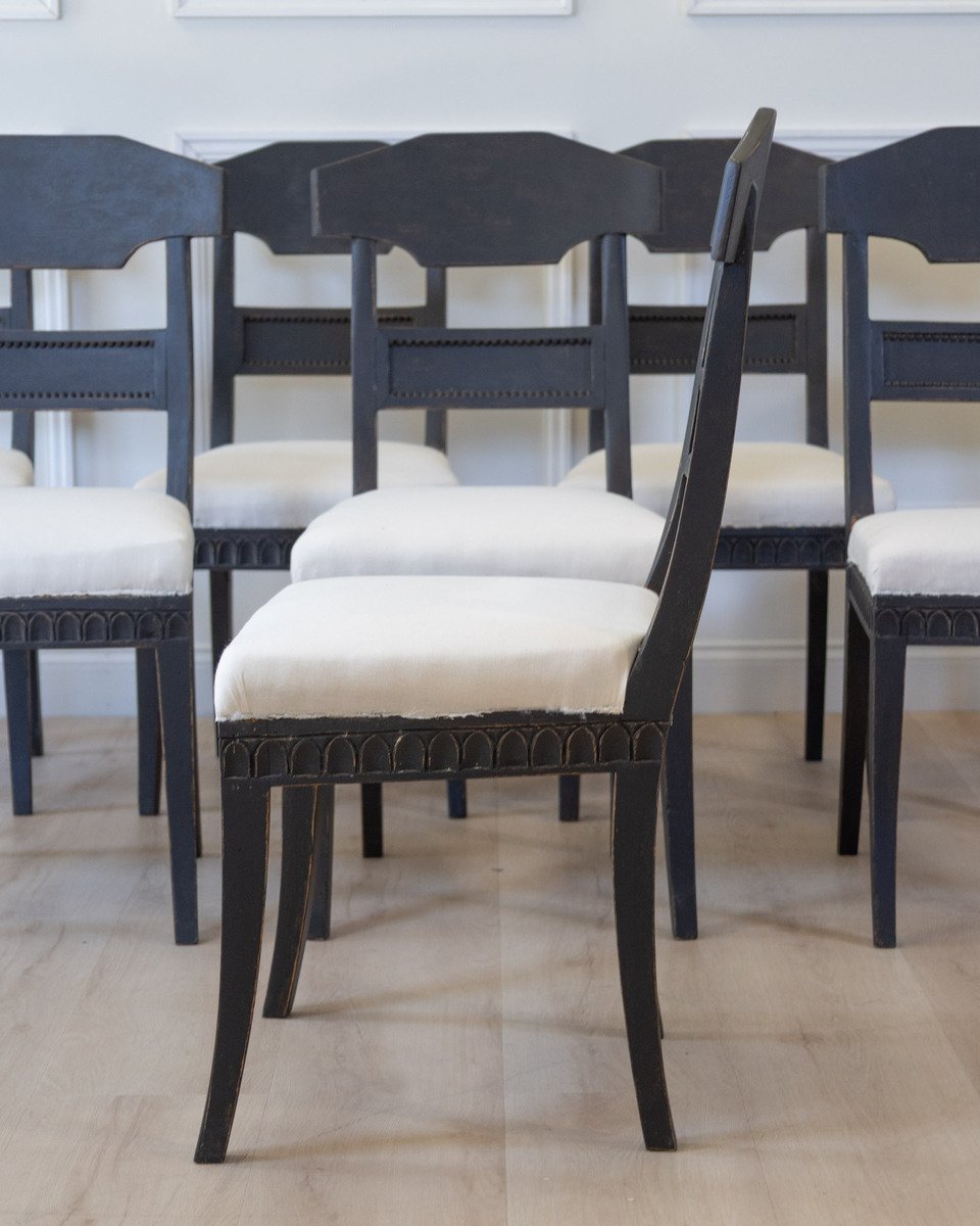 Set of Eight Swedish Chairs, circa 1840 - JAA