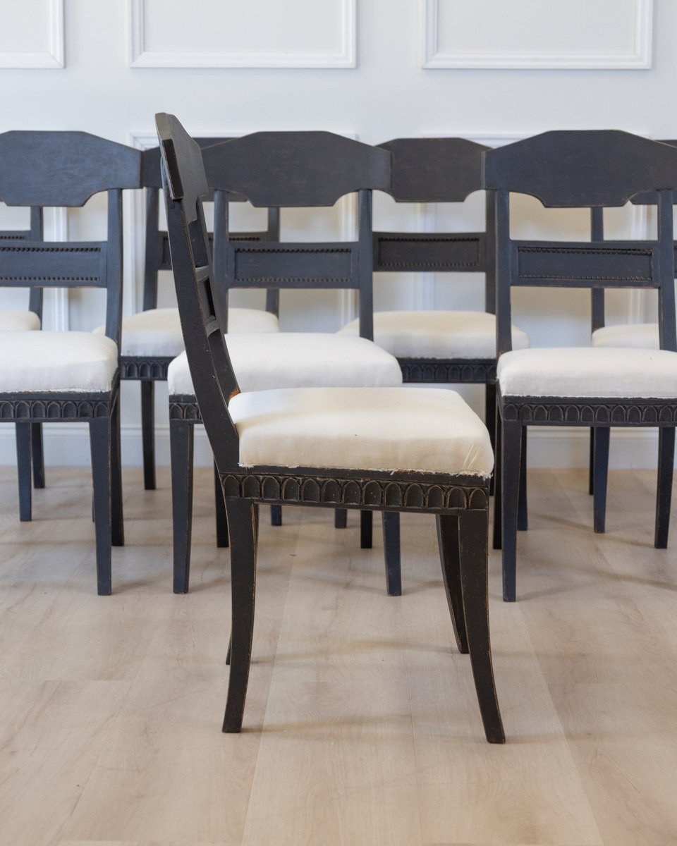 Set of Eight Swedish Chairs, circa 1840 - JAA
