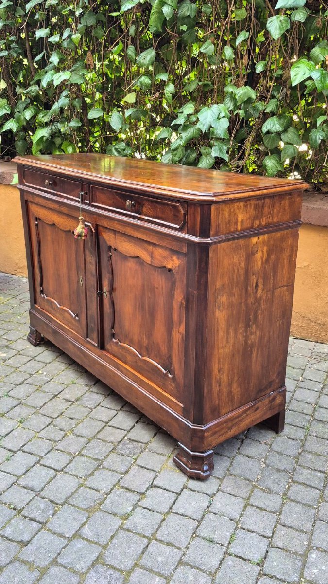 Italian Louis Philippe Walnut Buffet with Two Drawers - JAA