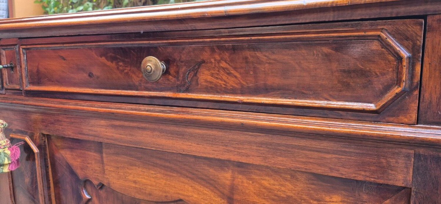 Italian Louis Philippe Walnut Buffet with Two Drawers - JAA
