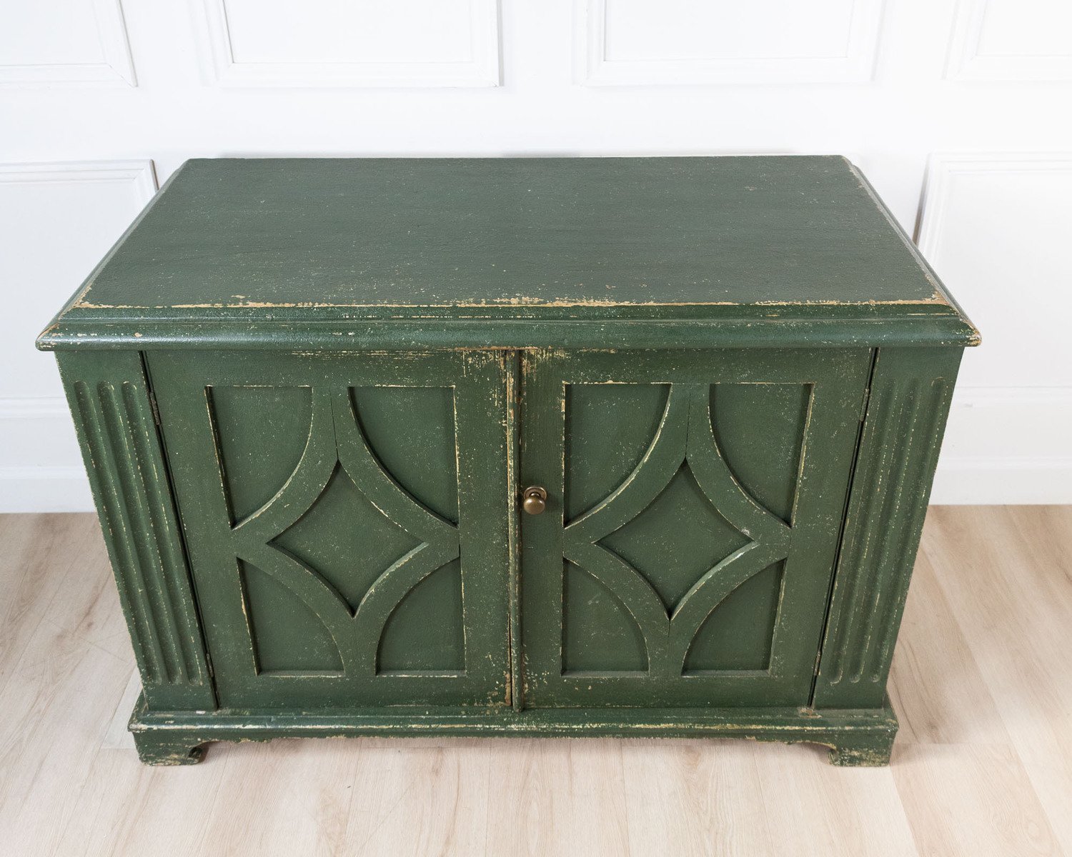 Austrian Green Painted Pine Buffet with Lozenge Doors, circa 1880 - JAA