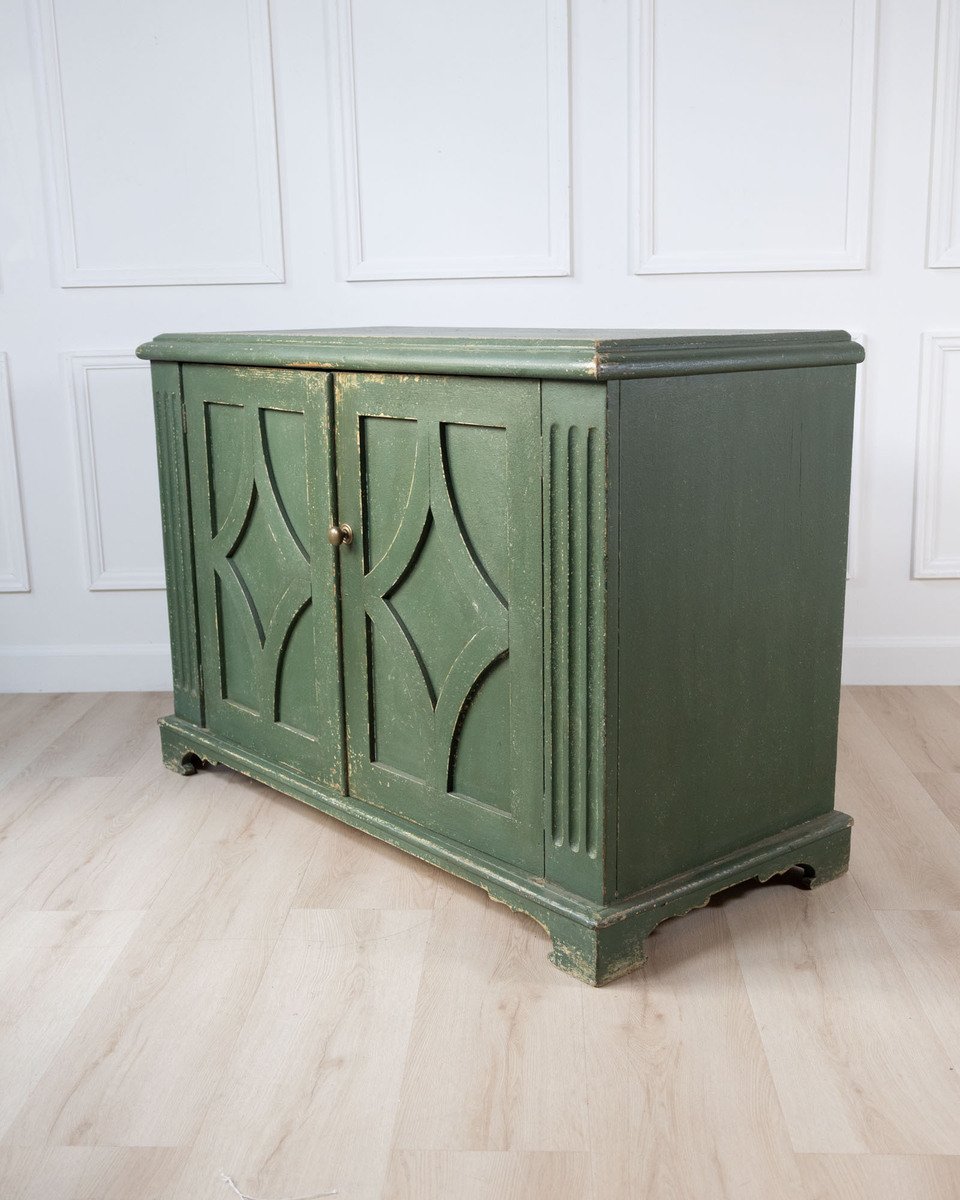 Austrian Green Painted Pine Buffet with Lozenge Doors, circa 1880 - JAA