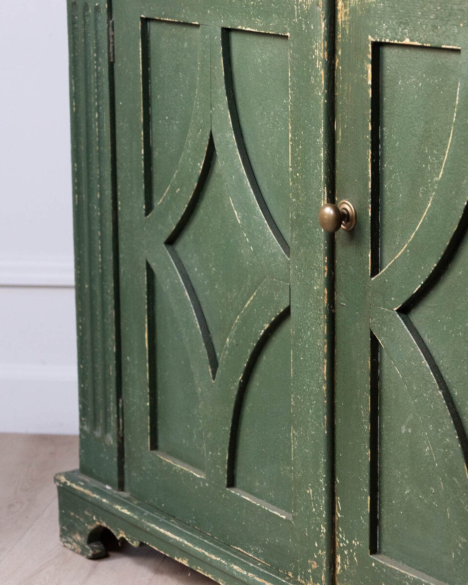 Austrian Green Painted Pine Buffet with Lozenge Doors, circa 1880 - JAA