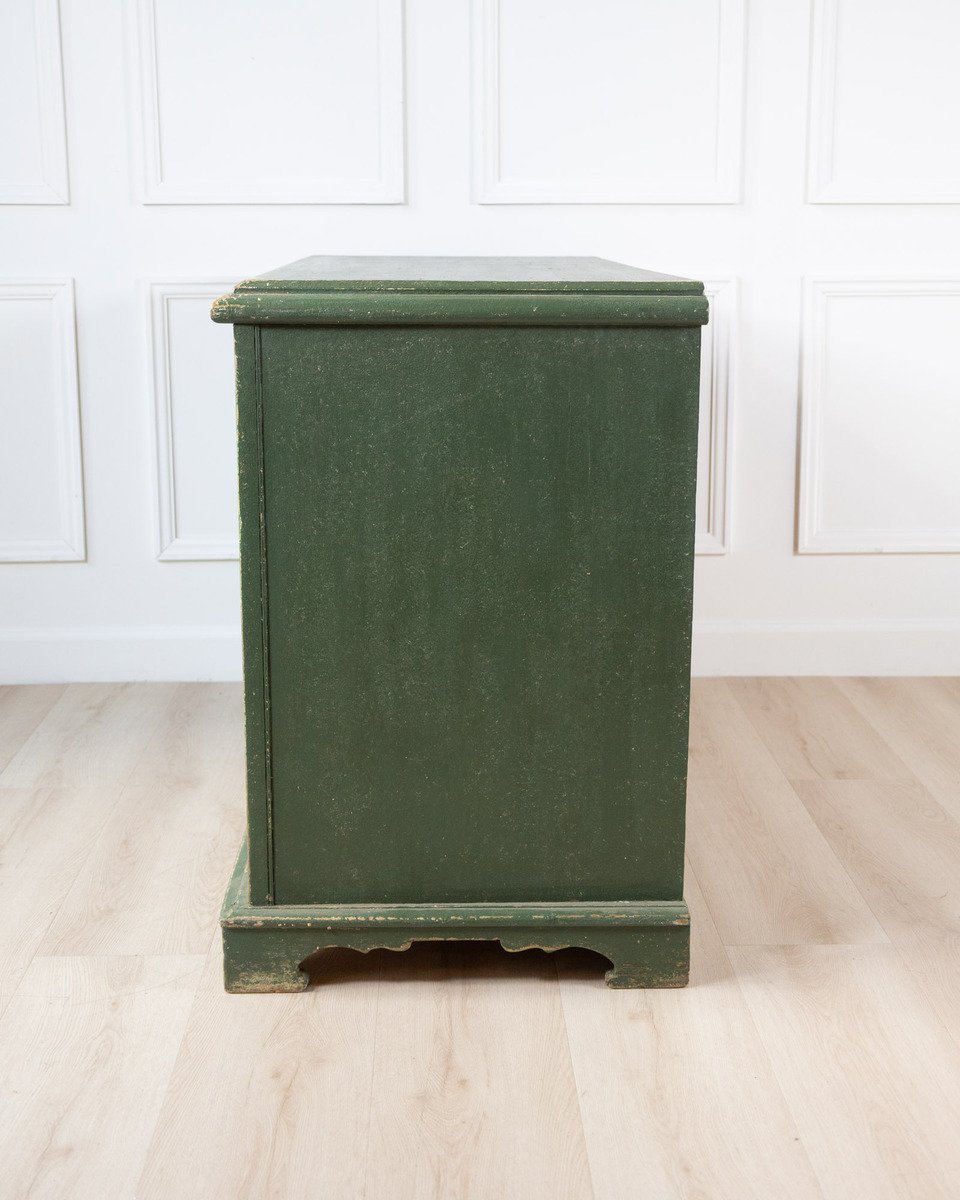Austrian Green Painted Pine Buffet with Lozenge Doors, circa 1880 - JAA