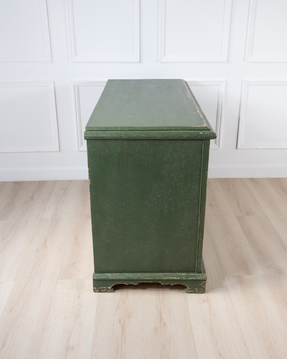 Austrian Green Painted Pine Buffet with Lozenge Doors, circa 1880 - JAA